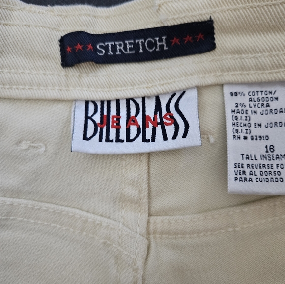 Vintage - Bill Blass Tall Cotton Stretch Yellow Jeans - Size 16 - NWOT - Picture 4 of 9